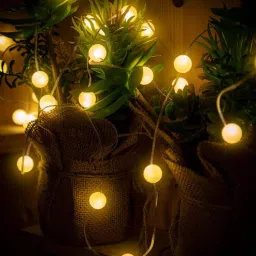 sinoman 4 Mtrs 16 LED Crystal Frosted Ball Warm White USB Operated String Light-picture-15