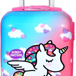 Small Cabin Suitcase (18 inch) 4 Wheels - Swarn Polycarbonate Unicorn Travel Suitcase Trolley Bag for Kids (Pink-0502)) - Pink-image-70