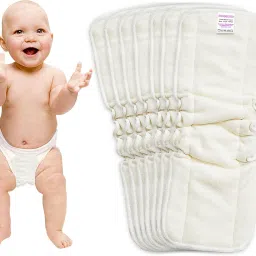 5 Layer Bamboo Terry Inserts with Gussets Liners Natures Cloth Diaper Liner, Wetfree Reusable Washable Cotton Diaper Nappy Inserts for Baby Cloth Diapers (Set of 7)-18