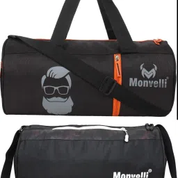 20 L Gym Duffel Bag - GYM DUFFLE BAG FOR INDOOR OUTDOOR SPORTS - Black, Black, White-picture-15