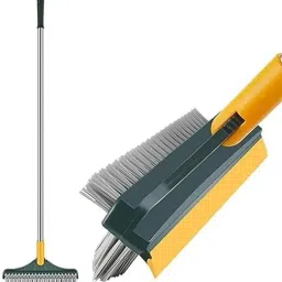 Bathroom Cleaning Brush with Wiper 3 in 1 Tiles Cleaning Brush Floor Scrub with Holder-image-47