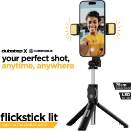 Dubstep Flickstick Lit Smart Selfie Stick with 2 LED Fill Light, 360 Degree Rotation Bluetooth Selfie Stick image 2