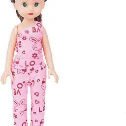 Girl Doll in Pink Jump Suit with Doll Accessories for kids Age 3 yr & Above-image-50