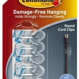 3M Round Clear Cord Plastic Clips, Holds Strongly, 5 strips Hook 4-image-4