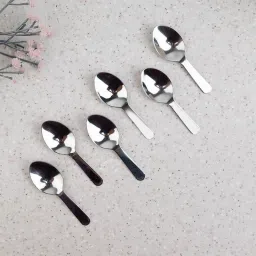 Compact Stainless Steel Masala Spoon Set – 6 Pieces Stainless Steel Dessert Spoon Set-image-85