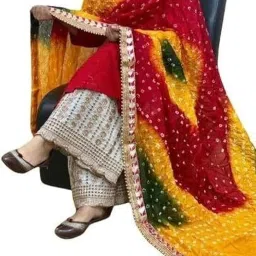 Art Silk Embellished Multicolor Women Dupatta-image-24