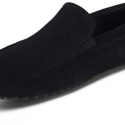 Mens Black Stylish Suede Leather Casual Loafers (ITSUPJB) UK 8 Loafers For Men-image-5