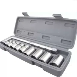 shri diamond SK10/ M-512 Stainless Steel 10-Pieces Hex Socket Wrench Spanner Tool Goti Set for Automobiles/Bike/Car Repair Tool Kit Socket Set Socket Set image 2