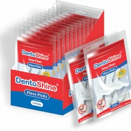 Deep Clean Floss Picks - 15 ct Resealable Poly Bag (Pack of 12)-79
