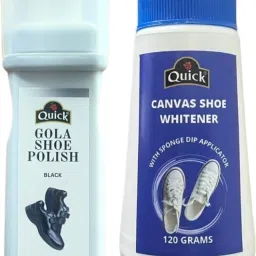 Quick Canvas Shoe Whitener (120 ML) and Gola School Shoe Black (100 ML). Canvas, Synthetic Leather Shoe Liquid Polish-image-56
