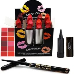 BeautyFLY Kajal+Black Eyeliner Pencil+12Pcs Cute Cat Combo Balm Lipstick (Pack of 14)-image-106