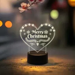 gift me bazar Merry Christmas Night Lamp | Heart Shape Design Lamp | USB Powered Table Lamp image 5
