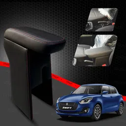 frap Premium Armrest For Maruti New Swift with Moulded Foam(Nappa,Red Stitching) Car Armrest-picture-16
