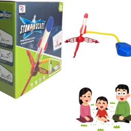Jump Rocket Stomp Blaster Toy Easy to Use Air Powered 3 Foam Rockets-9