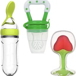 Bottle with Spoon, Food Nibbler & Teether(Pack Of 3) - plastic-23