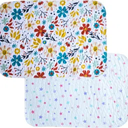 Quick Dry Sheet Mattress Pack of 2 M (Flower 50X70 CM) L (Star 70X100 CM)-image-58