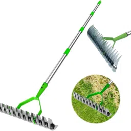 HASTHIP Thatch Rake Dual Edge Lawn Dethatcher Garden Tool Kit-image-5