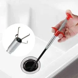 Stainless Steel Hair Catching Drain Cleaner Wire Spring Sink Cleaning Stick Sink Plug-picture-16