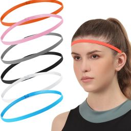Six Pack Anti-Slip Silicone Headbands Multicolor Sweat Head Band-image-37