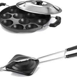 Non-Stick Appam Patra with Stainless Steel Lid, Sandwich Toaster with Spatter S0 Toast-image-75