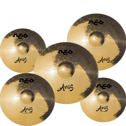 amg music Cymbal Set for Drums 5 pcs Pack Include 2 x14 High-Hat 16 Crash 18 Crash 20 Ride Clash Cymbal-picture-1