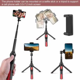 ZuriKrisha Cell Phone Holder Clip and Ball Head Adapter Set for Tripod and Selfie Stick Rotating Flash Bracket image 3