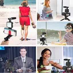 istylei Vlogging Kit with Remote, Mic, Tripod Stand, LED Light, Phone Holder Monopod Kit, Tripod Kit image 5
