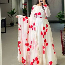 Printed Georgette Stitched Anarkali Gown-image-25