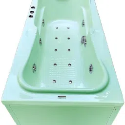 Rex Acrylic 5.5 feet Jacuzzi Massage with Bubble Bath (and Side Panel) - Green Free-standing Bathtub-image-73