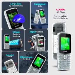 lava A1 Clear Keypad Phone|Long Lasting AI Battery|1.77inch Display|Bluetooth Support image 5