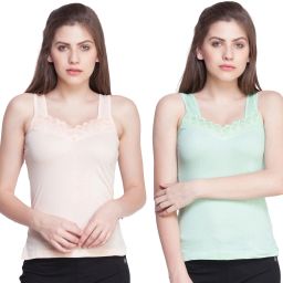 Women Pink, Light Green Camisole-image-99