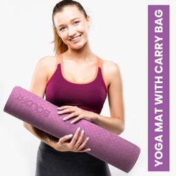 boldfit ProGrip Yoga Mat for men and women, (6mm) Extra Thick, Anti skid with carrying bag Red 6 mm Yoga Mat-picture-37