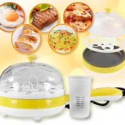 auf 2 in 1 Electric Non-stick Frying Pan with Steam Boiler Egg Cooker image 2