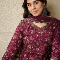Women Pure Cotton Kurta Salwar Dupatta Set-image-16