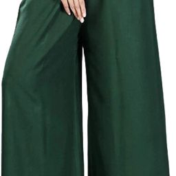 Women Flared Green Viscose Rayon Trousers-image-7