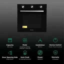 FABER FBIO 6F BK 80L Built-in Microwave Oven with Digital Display (Black) image 3