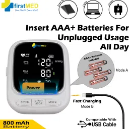 Firstmed Fully Automatic BP Monitor Large Cuff Size Memory Feature with Pulse Rate Detection 1 Yr Warranty Large Display Size FM02 Bp Monitor image 3