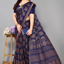Printed, Blocked Printed Daily Wear Chiffon, Georgette Saree-image-97