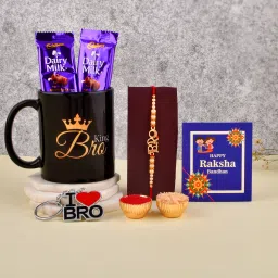 Dairy Milk Chocolate With Mug, Rakhi, Keychain Roli Chawal Greeting Card Ceramic Gift Box-image-31