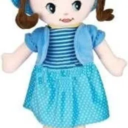 Soft Girl Doll in Blue Dress and Hat – Cuddly Plush Toy for Kids (40 cm)s - 60 cm-image-10