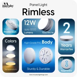 murphy 12-Watt Borderless Round LED Surface Mount Panel Light (Cool White, Pack of 2) Ceiling Light Ceiling Lamp image 3