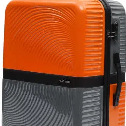 Large Check-in Suitcase (74 cm) 4 Wheels - VENICE - Scratch Proof Printed Trolley Bag - Orange, Grey-image-81