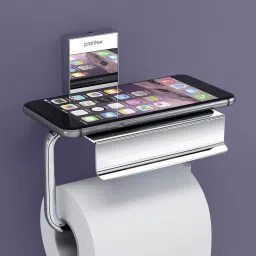 Stainless Steel Toilet Paper Holder with Mobile Phone Stand-Bathroom Accessories Stainless Steel Toilet Paper Holder-image-46