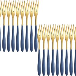Stainless Steel Forks Set for Home, Kitchen and Restaurant (Blue, 20 Pcs) Stainless Steel Dessert Fork Set-21
