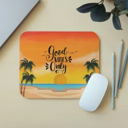 Zipcartz Beach Theme Printed Mouse Pad | "Good Vibes Only" Inspirational Quote Design | Non Slip Base Mousepad-image-15