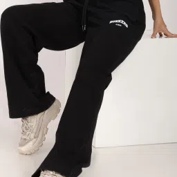 Women Graphic Print Black Track Pants-image-92