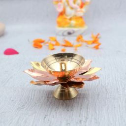 Pure Brass Copper Lotus Diya | Akhand Diya | Oil Lamp for all Pooja's Brass, Copper Table Diya-image-96