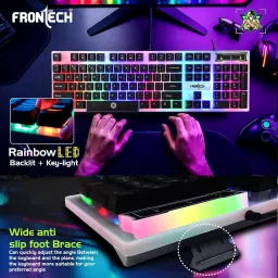 Frontech KB-0040P Wired Gaming Keyboard and Mouse Combo | 1200 DPI Optical Mouse Wired USB Standard Gaming Keyboard Compatible with Desktop, Laptop, Mac image 4