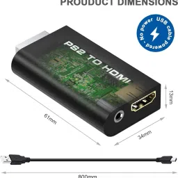 tobo PS2 to HDMI Audio Video Converter Adapter with 3.5mm Audio Output TD-313GA VOIP Adapter image 3
