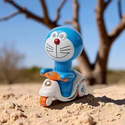 jollyplay Wind-Up Doraemon Push & Go Scooter Toy – Battery-Free Fun image 5